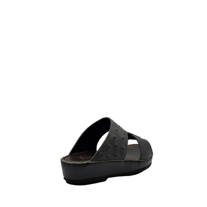 Black comfortable kids sandals with cushioned sole and adjustable straps for everyday wear