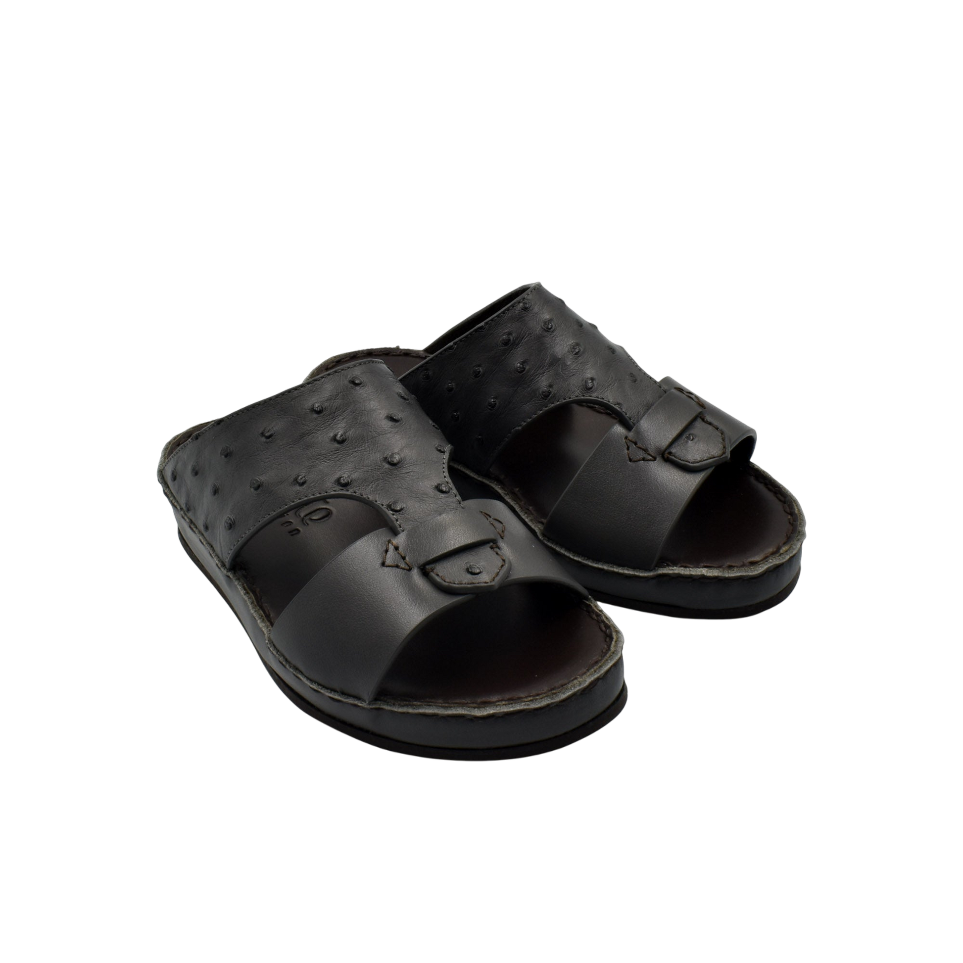 Comfortable kids sandals in dark brown leather with adjustable straps and cushioned sole