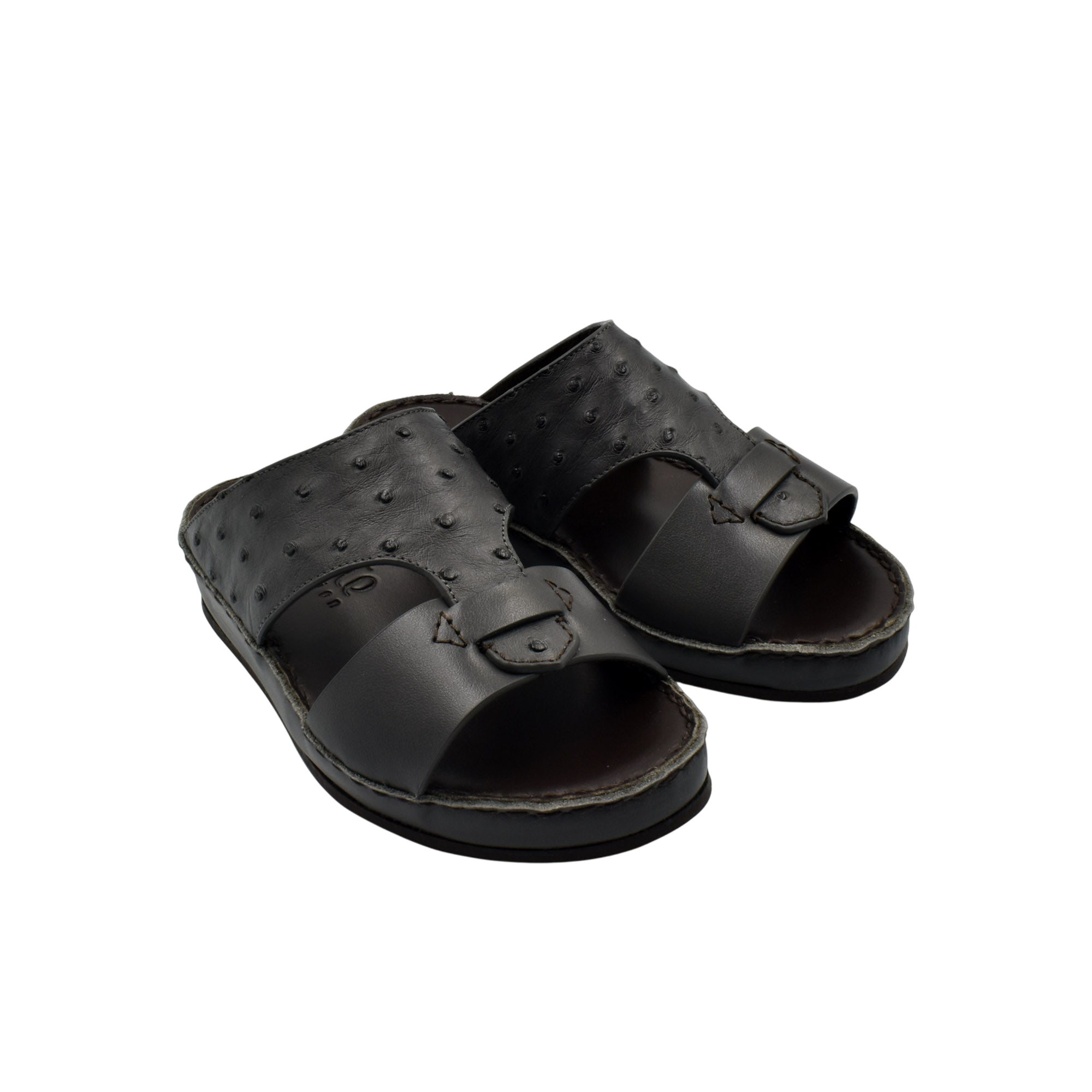 Comfortable kids sandals in dark brown leather with adjustable straps and cushioned sole