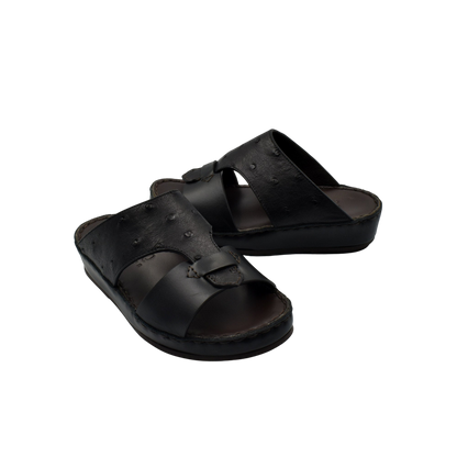 Black comfortable kids sandals with double strap design and cushioned sole for all-day wear