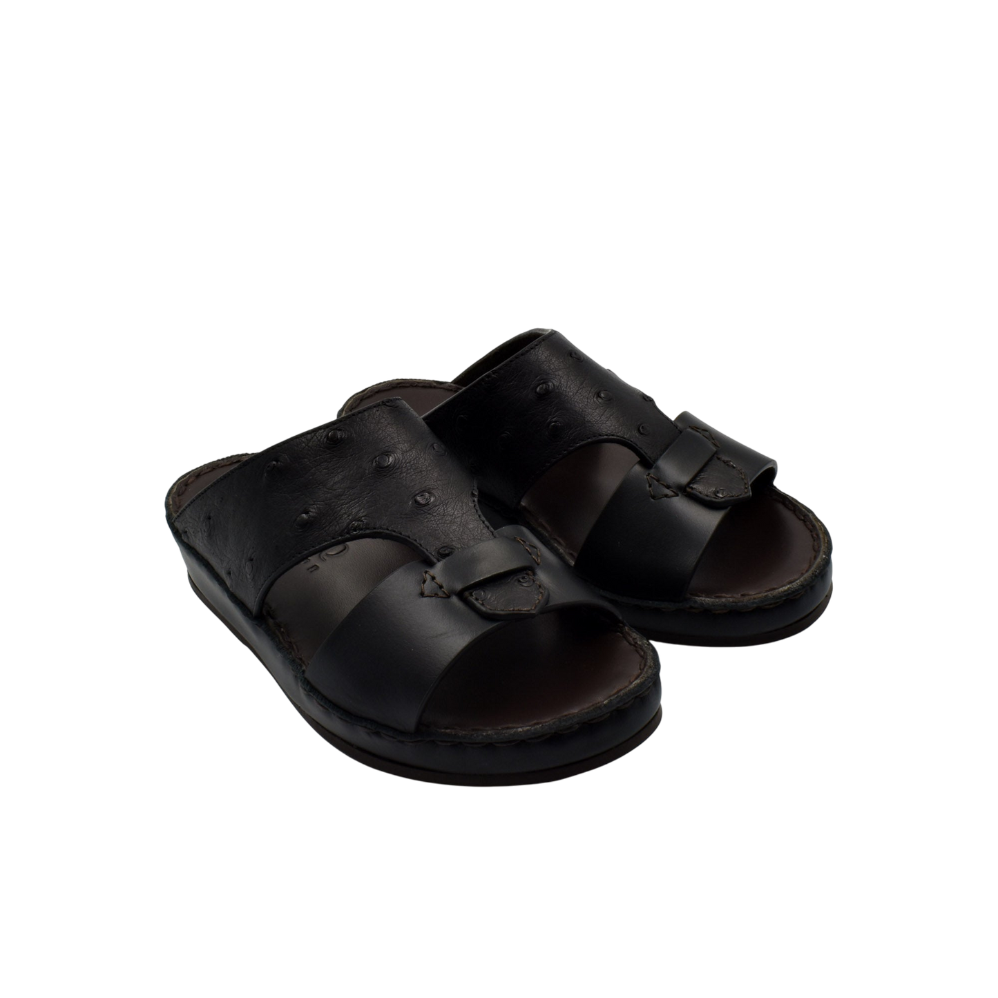 Black comfortable kids sandals with soft cushioned sole and adjustable straps from private collection