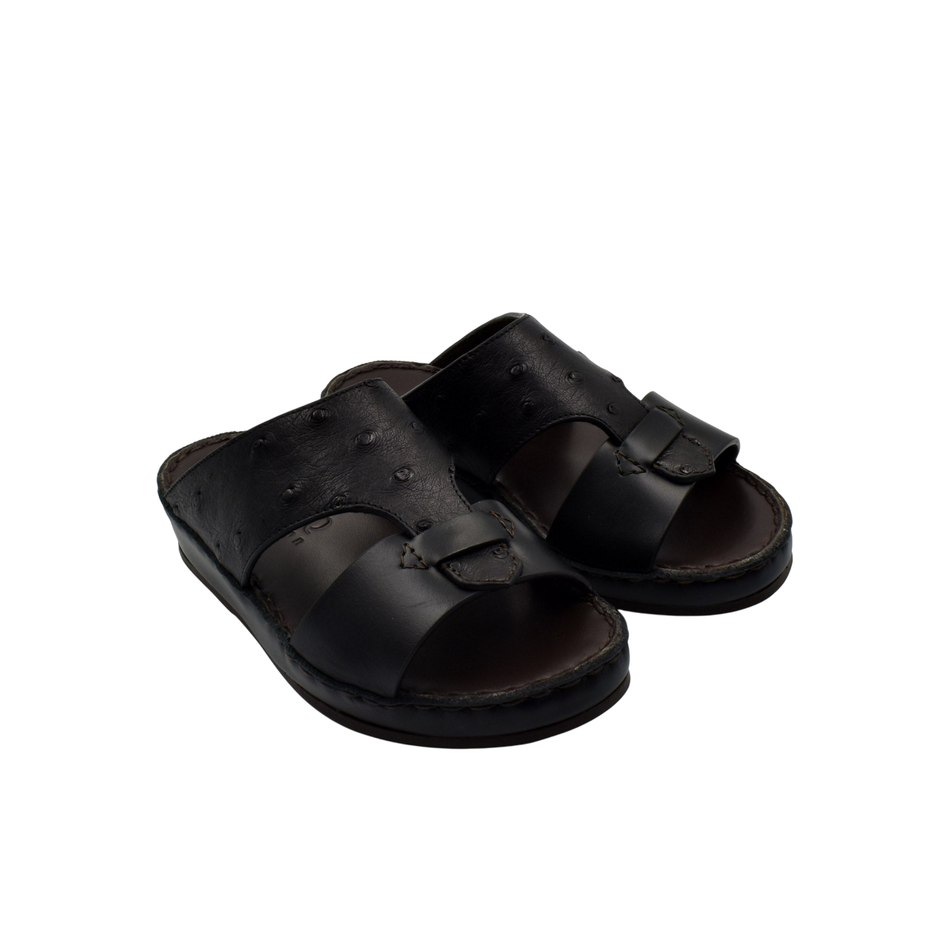 Black comfortable kids sandals with soft cushioned sole and adjustable straps from private collection
