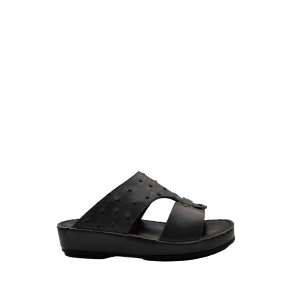 Black comfortable kids sandals with cushioned sole and open toe design from Private collection
