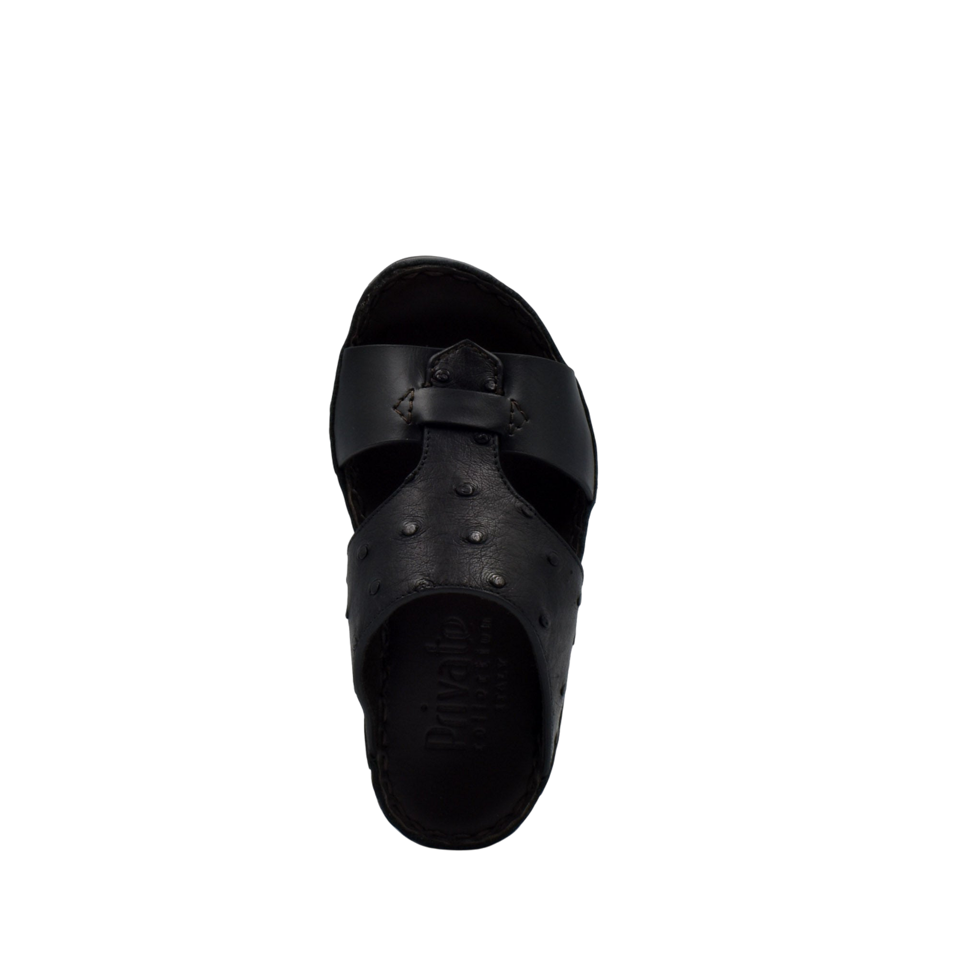 Black comfortable kids sandals from Private collection with open toe and adjustable straps