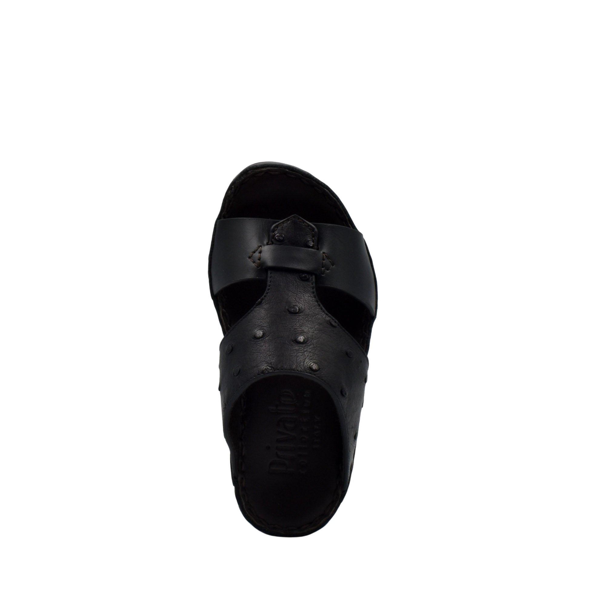Black comfortable kids sandals from Private collection with open toe and adjustable straps