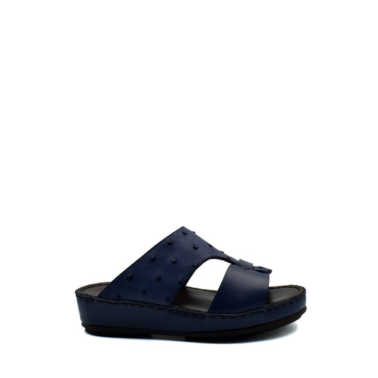 Blue comfortable kids sandals with cushioned sole and textured straps from Private Collection