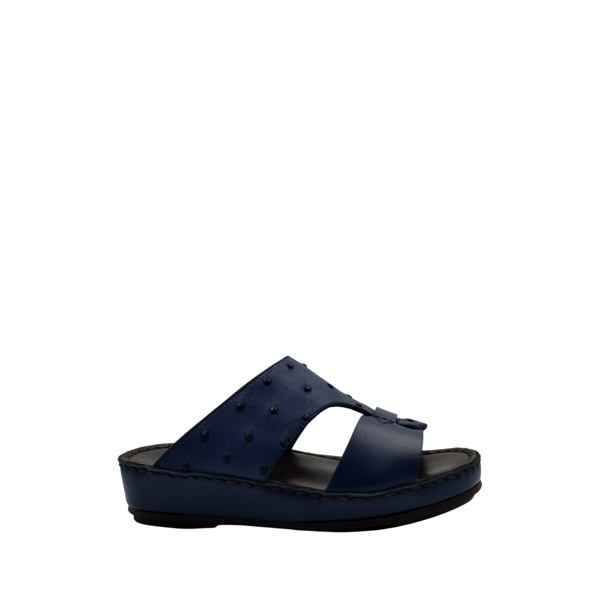 Blue comfortable kids sandals with cushioned sole and textured straps from Private Collection