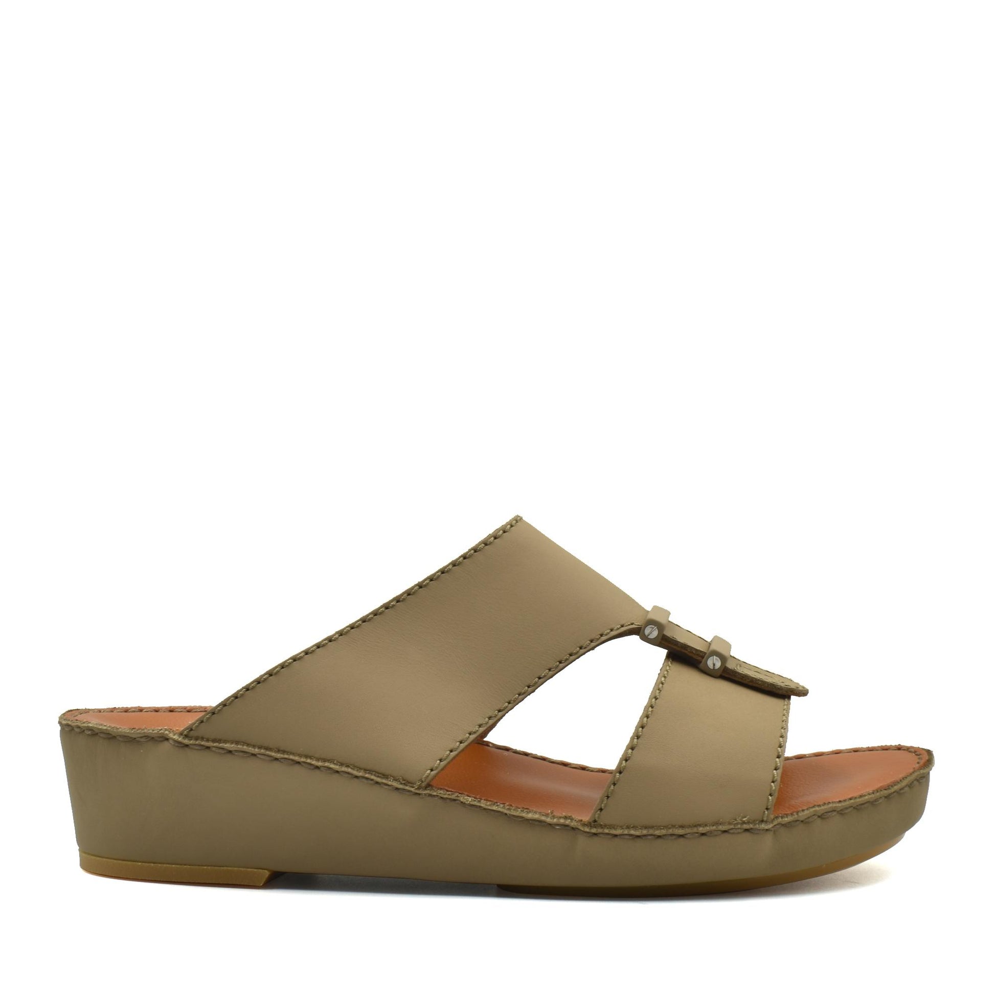 Tan comfortable rubber sandals with cushioned sole and open toe design for everyday wear