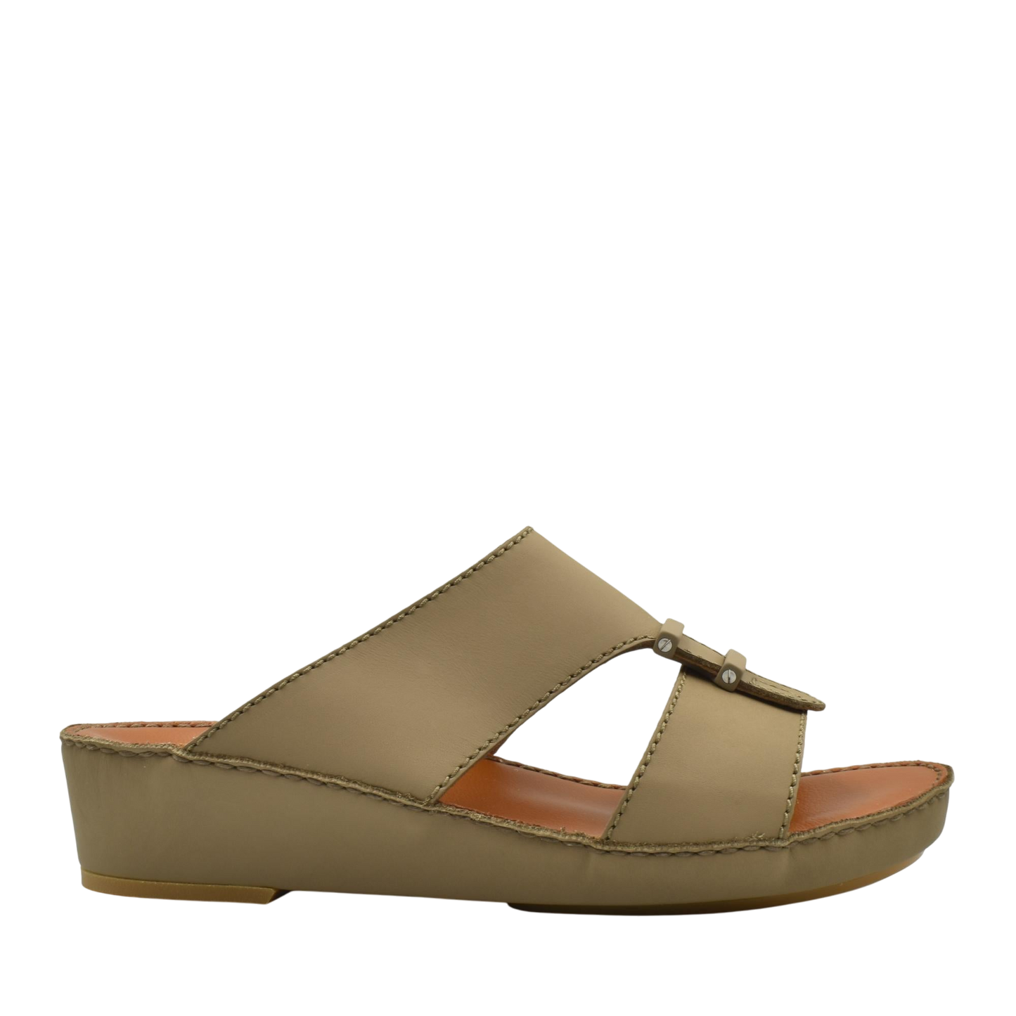 Tan comfortable rubber sandals with cushioned sole and open toe design for everyday wear