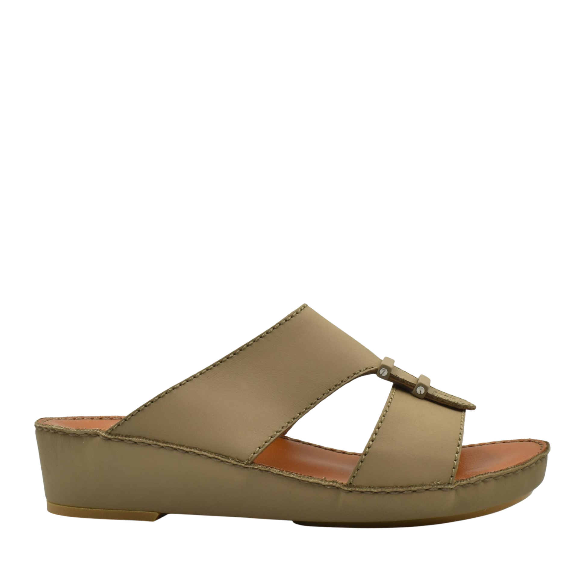 Tan comfortable rubber sandals with cushioned sole and open toe design for everyday wear