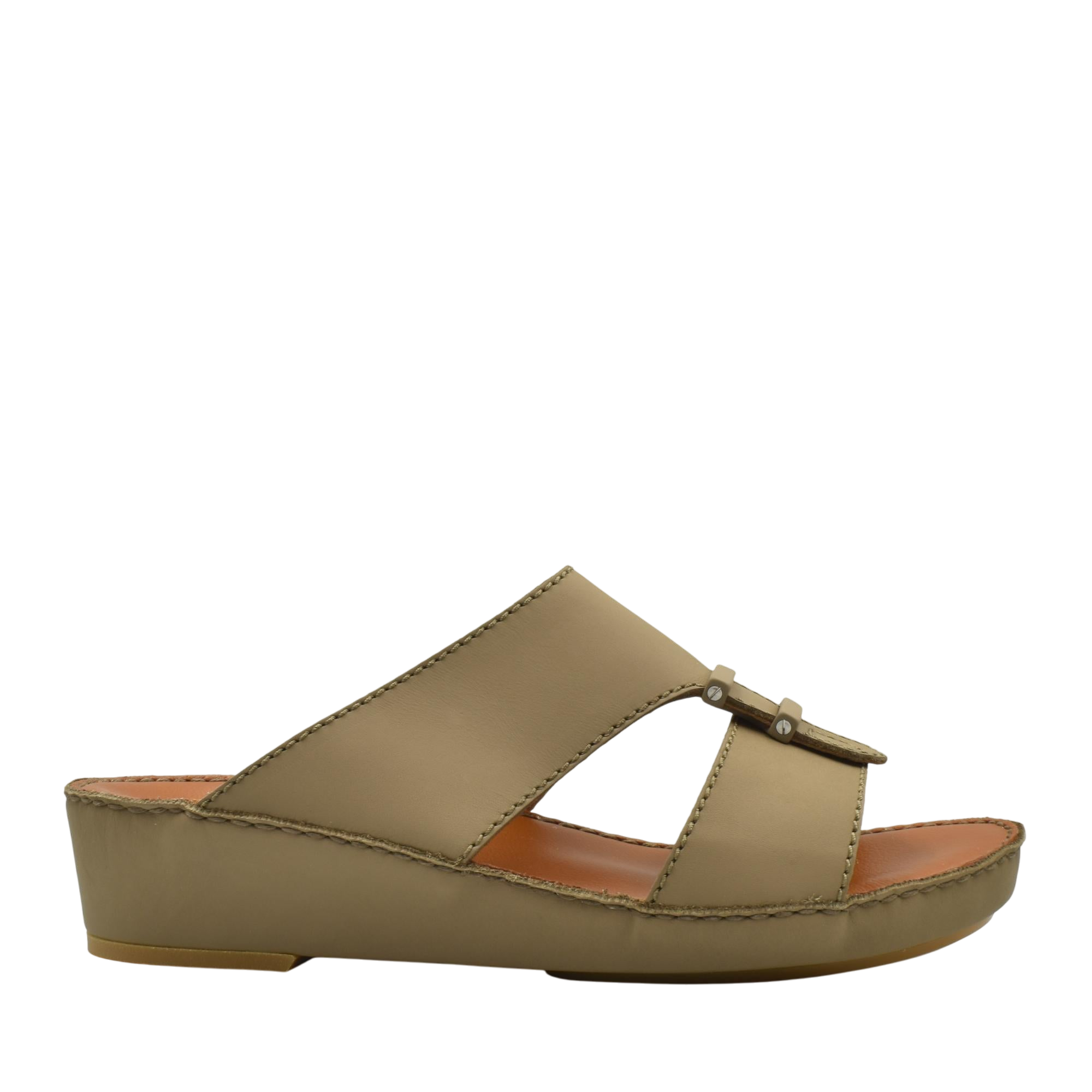 Tan comfortable rubber sandals with cushioned sole and open toe design for everyday wear