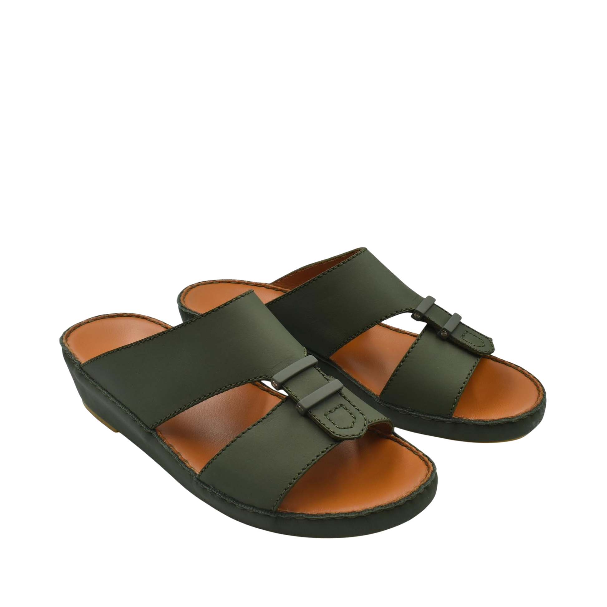 Black comfortable rubber sandals with adjustable straps and cushioned brown footbed for casual wear