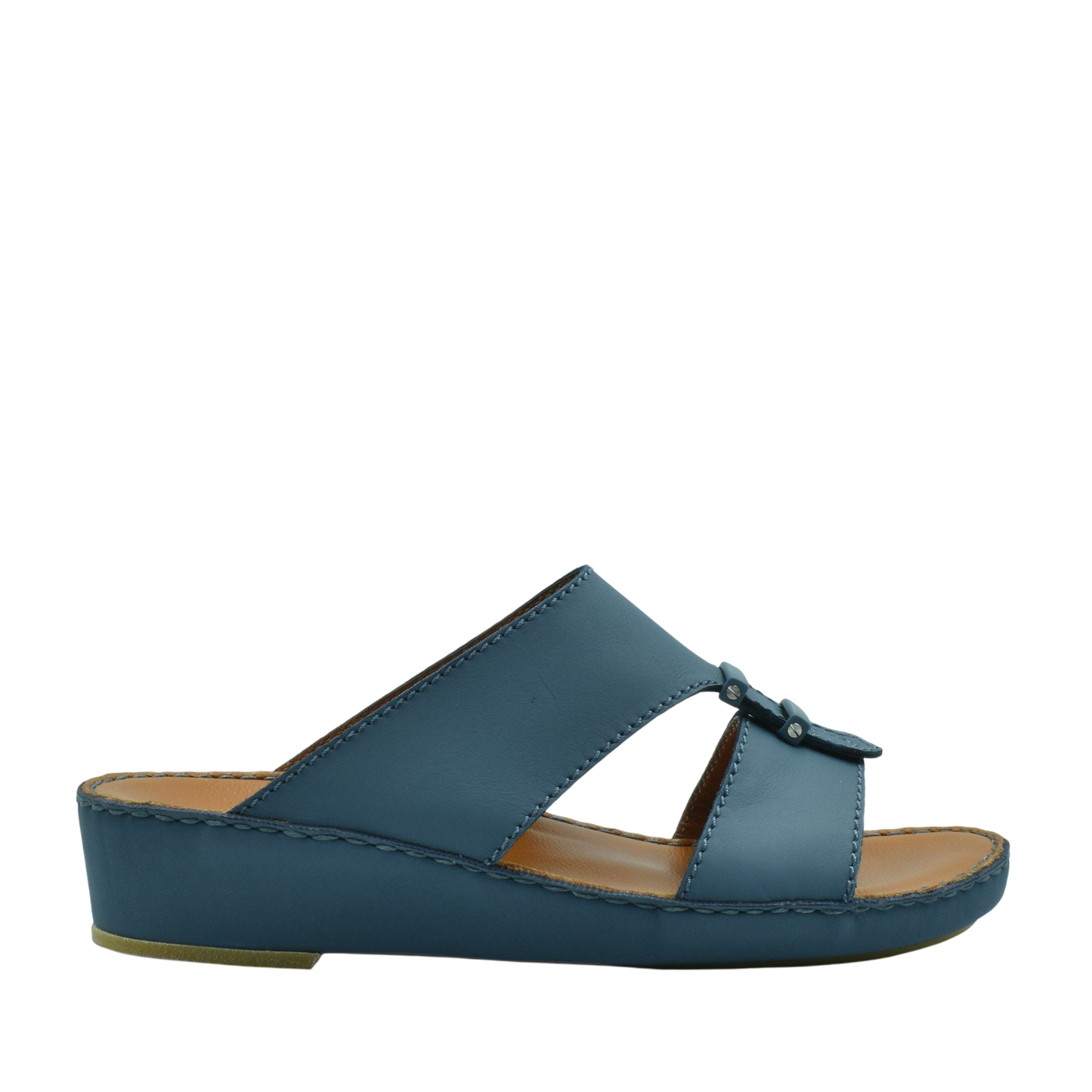 Blue comfortable rubber sandals with open toe and slip-on design for casual wear