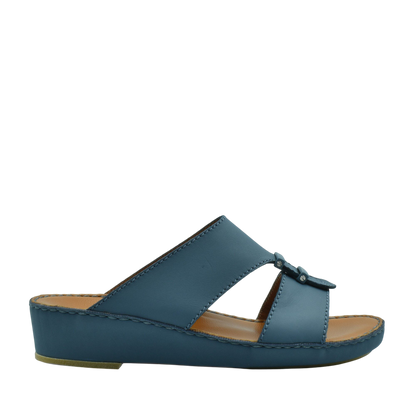 Blue comfortable rubber sandals with open toe and slip-on design for casual wear