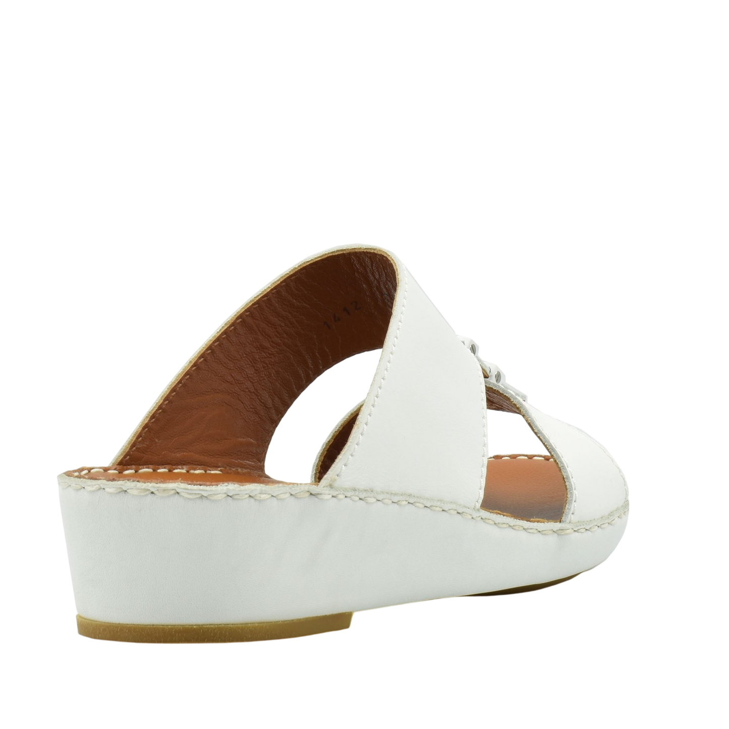 White comfortable rubber sandals with cushioned sole and open back design for casual wear