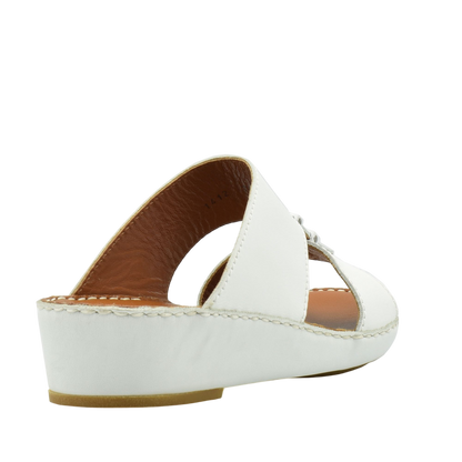 White comfortable rubber sandals with cushioned sole and open back design for casual wear