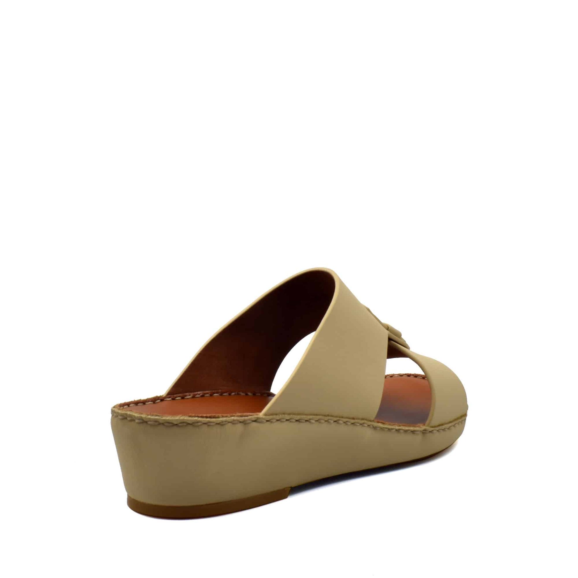 Beige comfortable rubber slides with a slight platform and open toe design from Private Collection