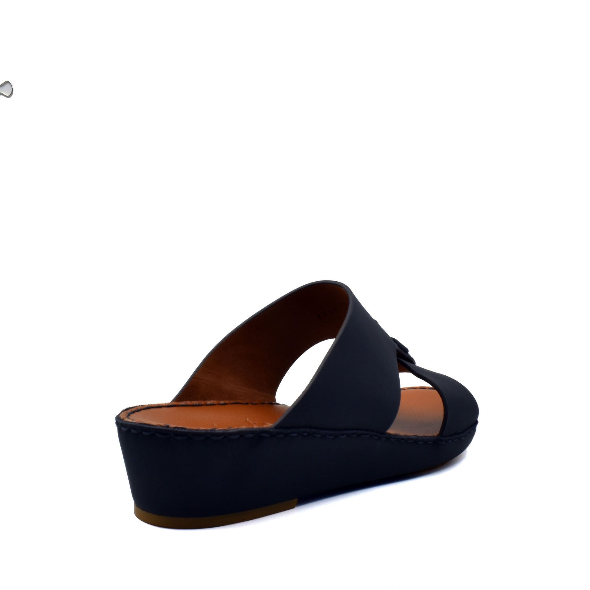 Black comfortable rubber slides with a wedge sole and open toe design for casual wear
