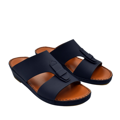 Black comfortable rubber slides with open toe and cushioned brown insoles for everyday wear