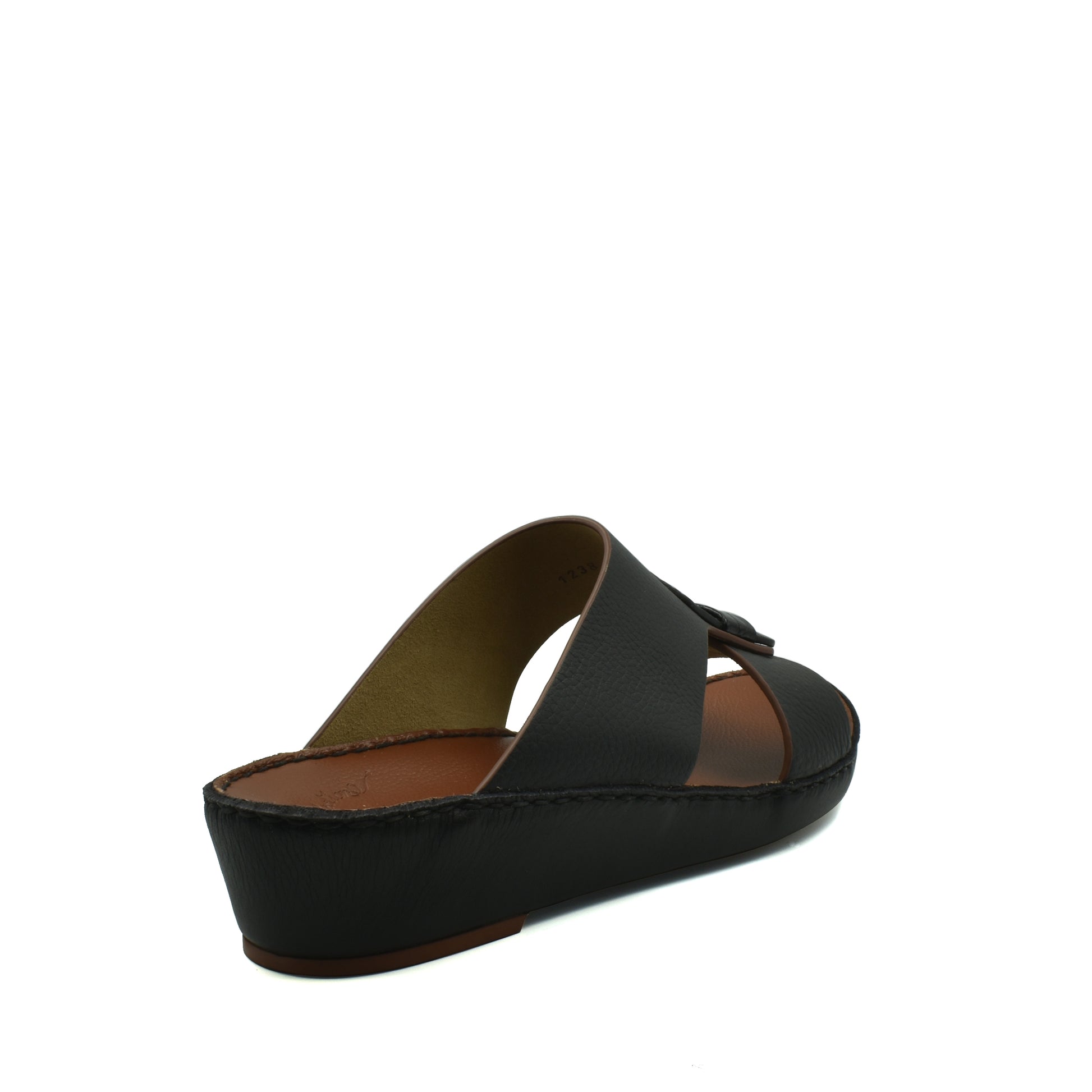 Black Deercalf Croco footwear open-toe slide sandal with wide straps and cushioned sole
