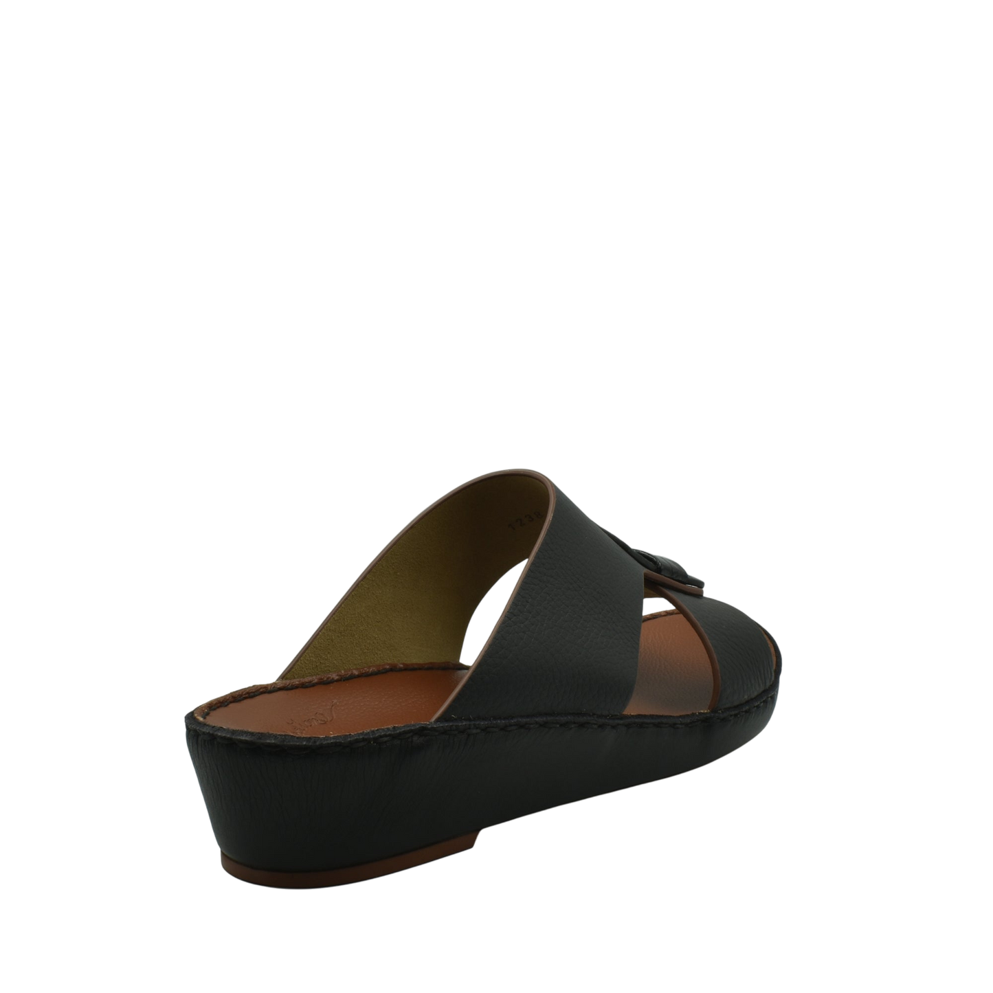 Black Deercalf Croco footwear open-toe slide sandal with wide straps and cushioned sole