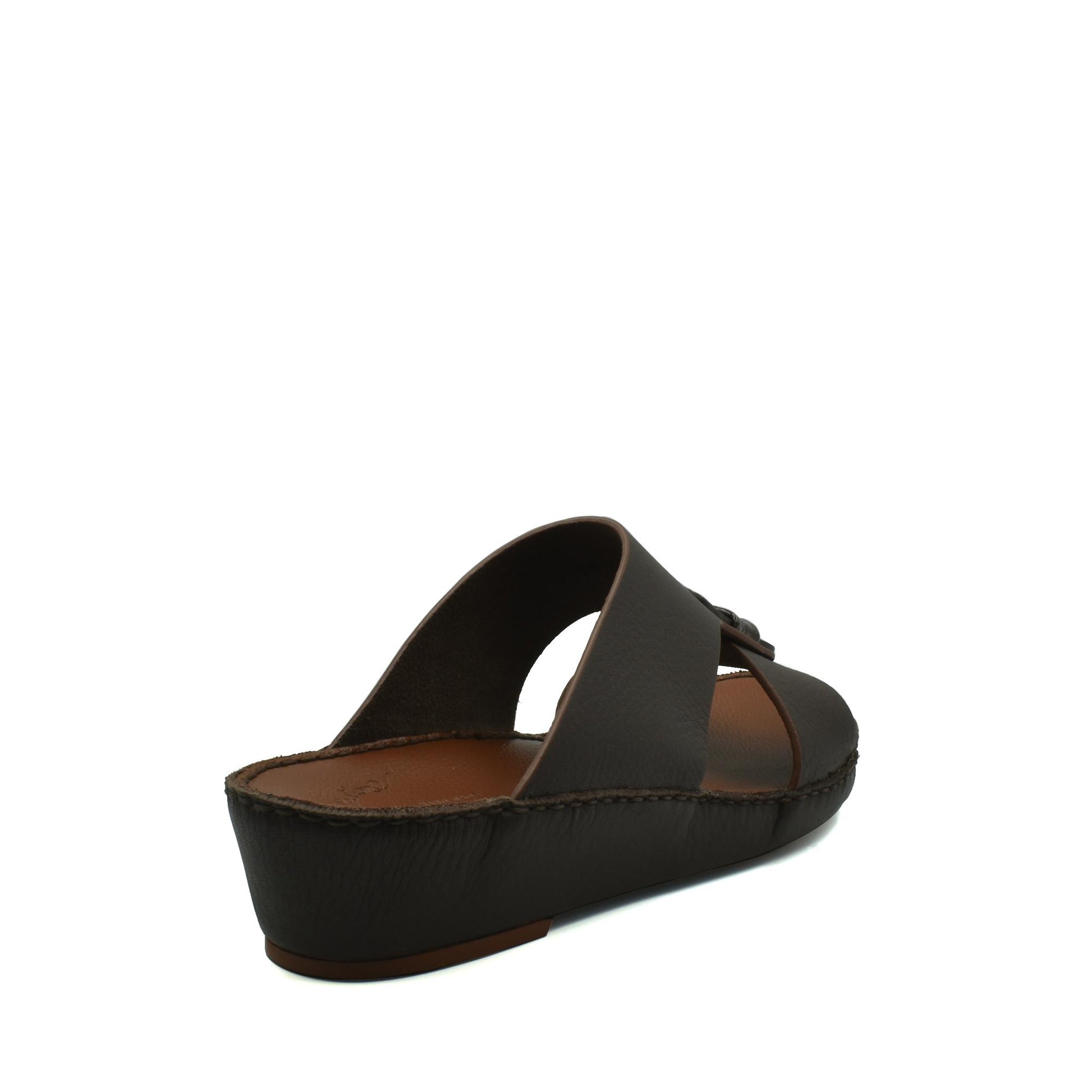 Black Deercalf Croco footwear slip-on sandal with leather sole and wedge heel from Private collection
