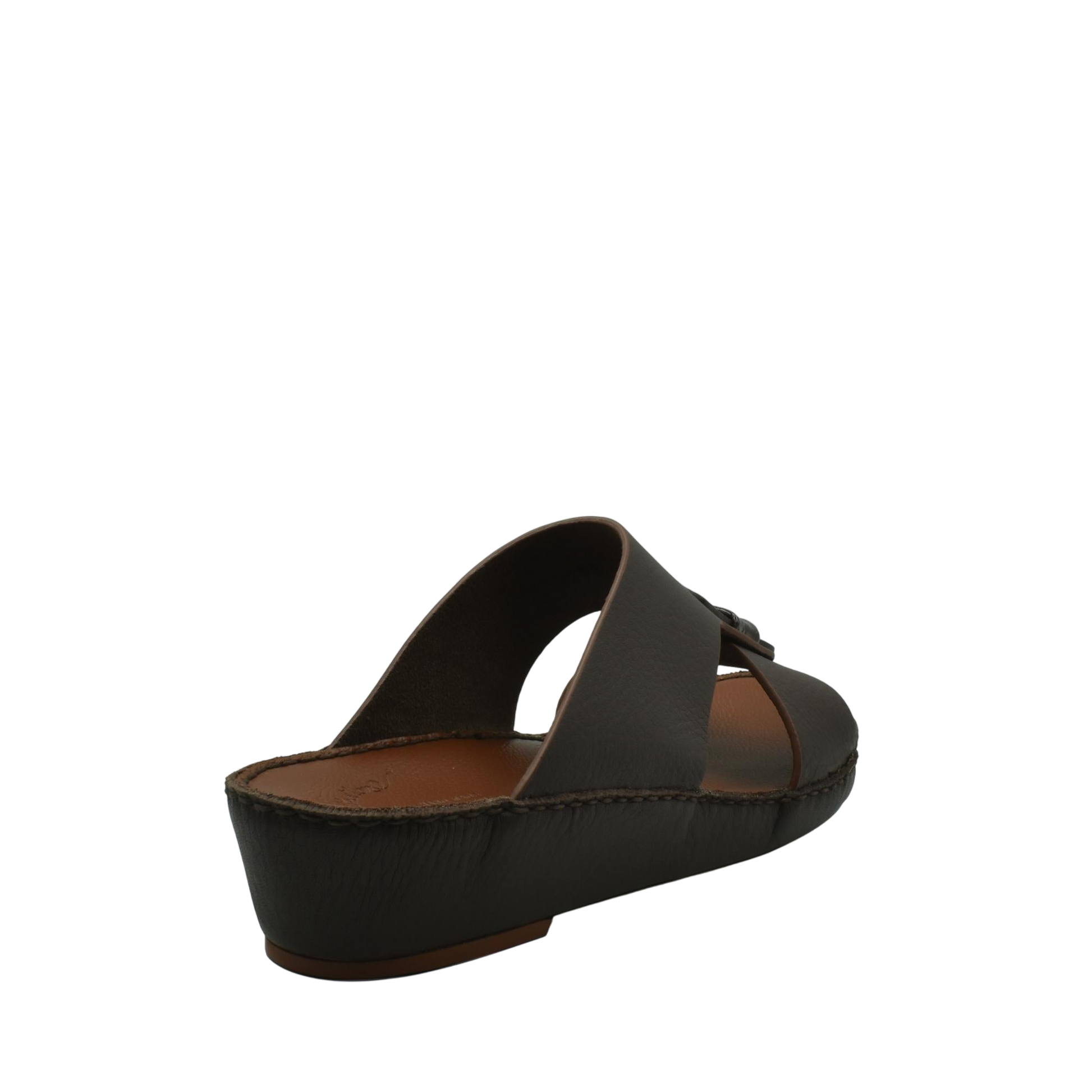 Black Deercalf Croco footwear slip-on sandal with leather sole and wedge heel from Private collection