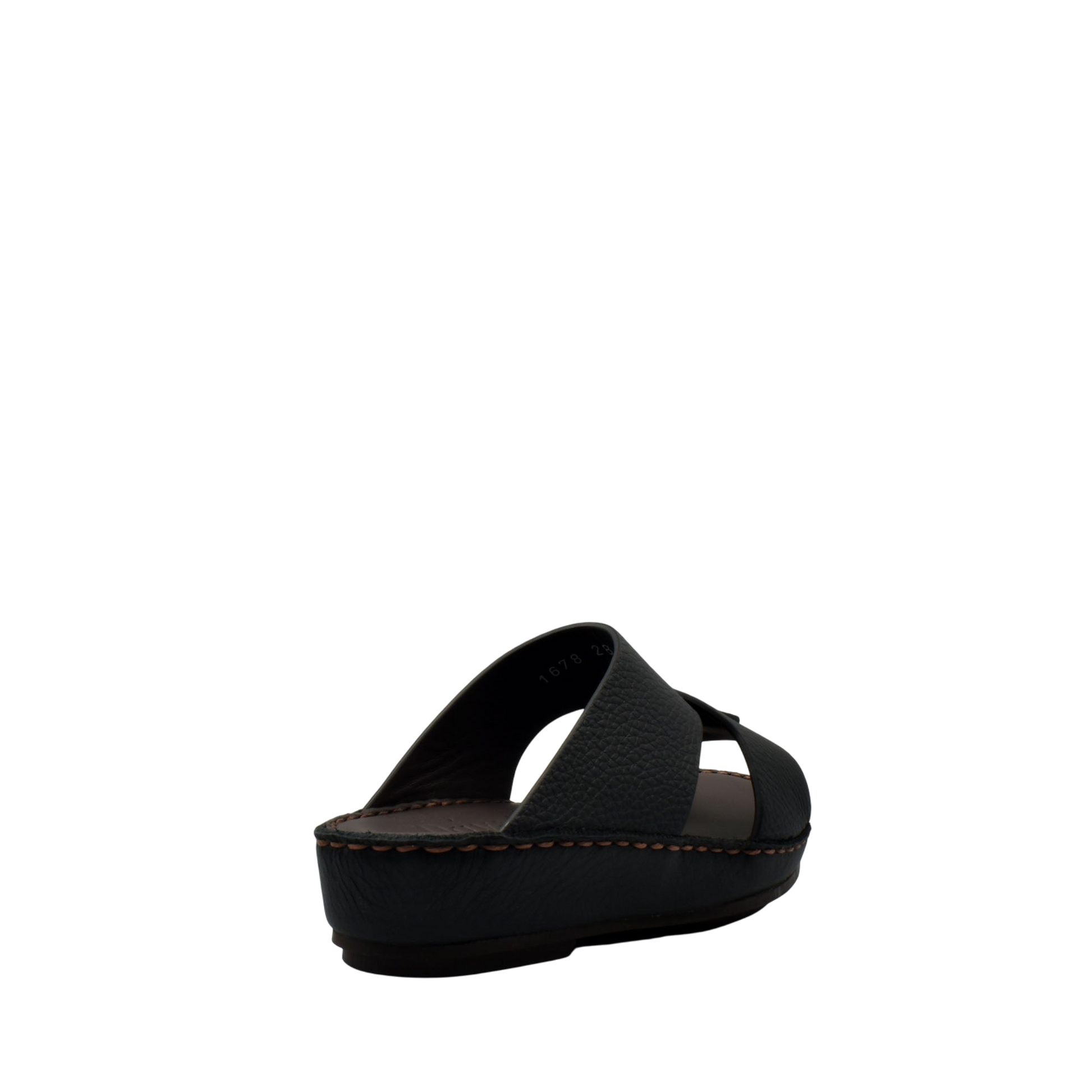 Black deercalf kids sandals with cross strap design and cushioned sole from Private collection