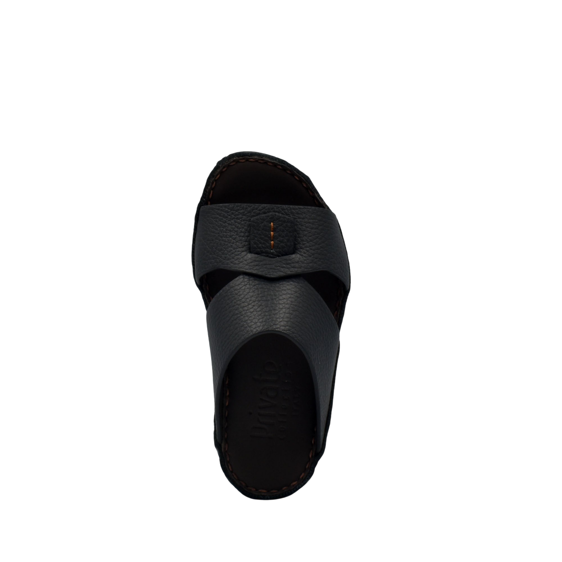 Black leather deercalf kids sandals with adjustable strap and cushioned sole for comfort