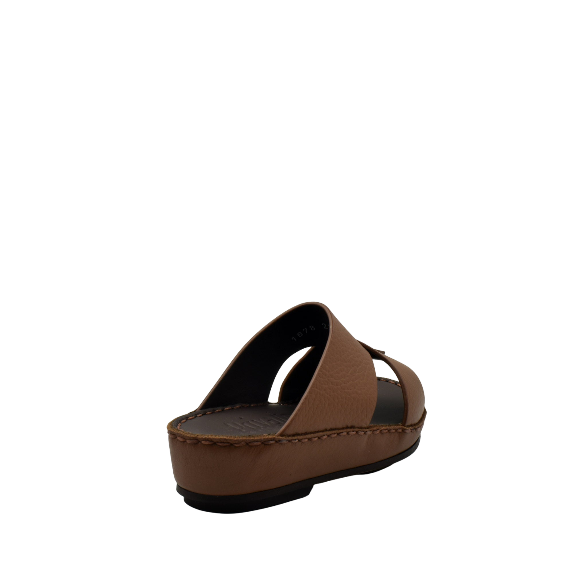 Brown deercalf kids sandals with cushioned sole and open toe design from Private Collection