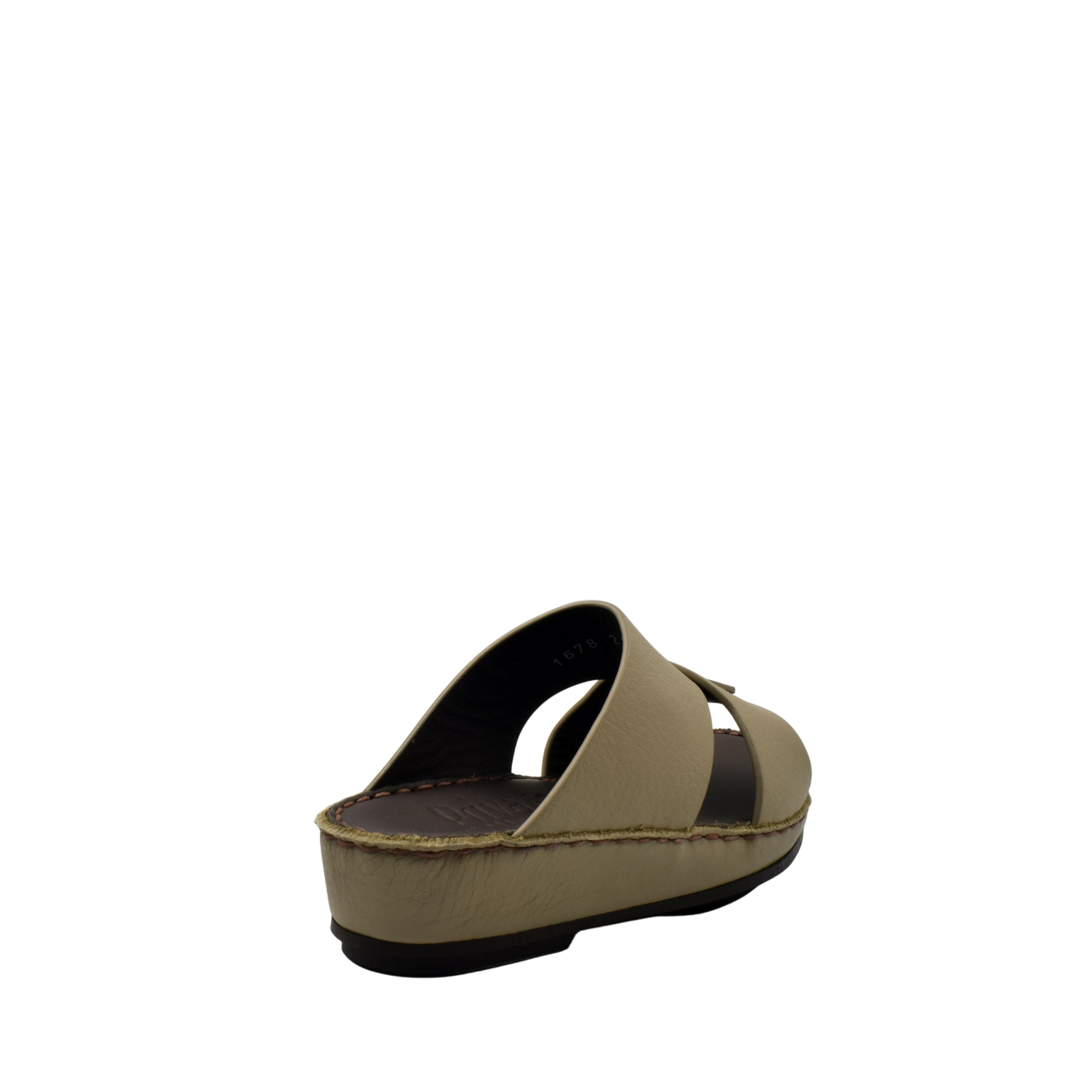 Beige deercalf kids sandals with open toe and cushioned sole for comfortable wear