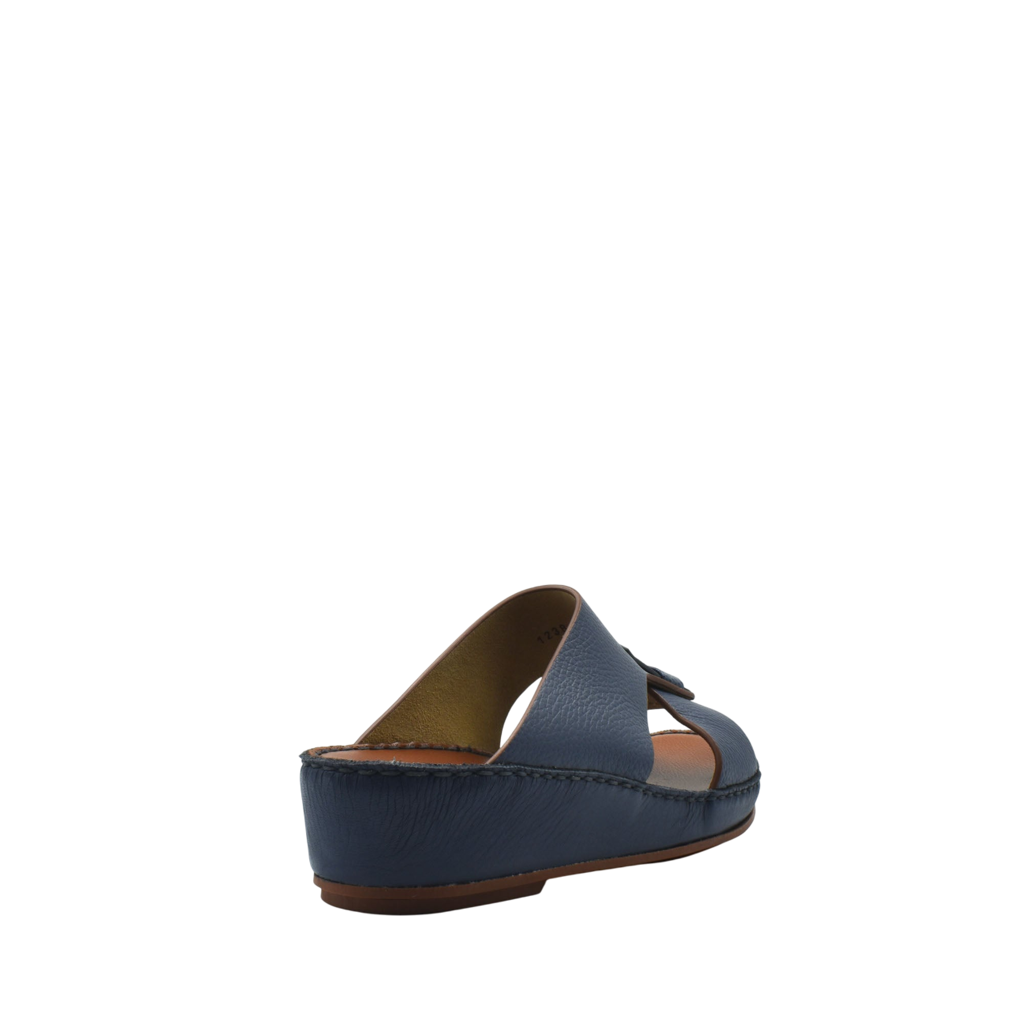 Blue deercalf lizard sandals for kids with cushioned sole and open toe design