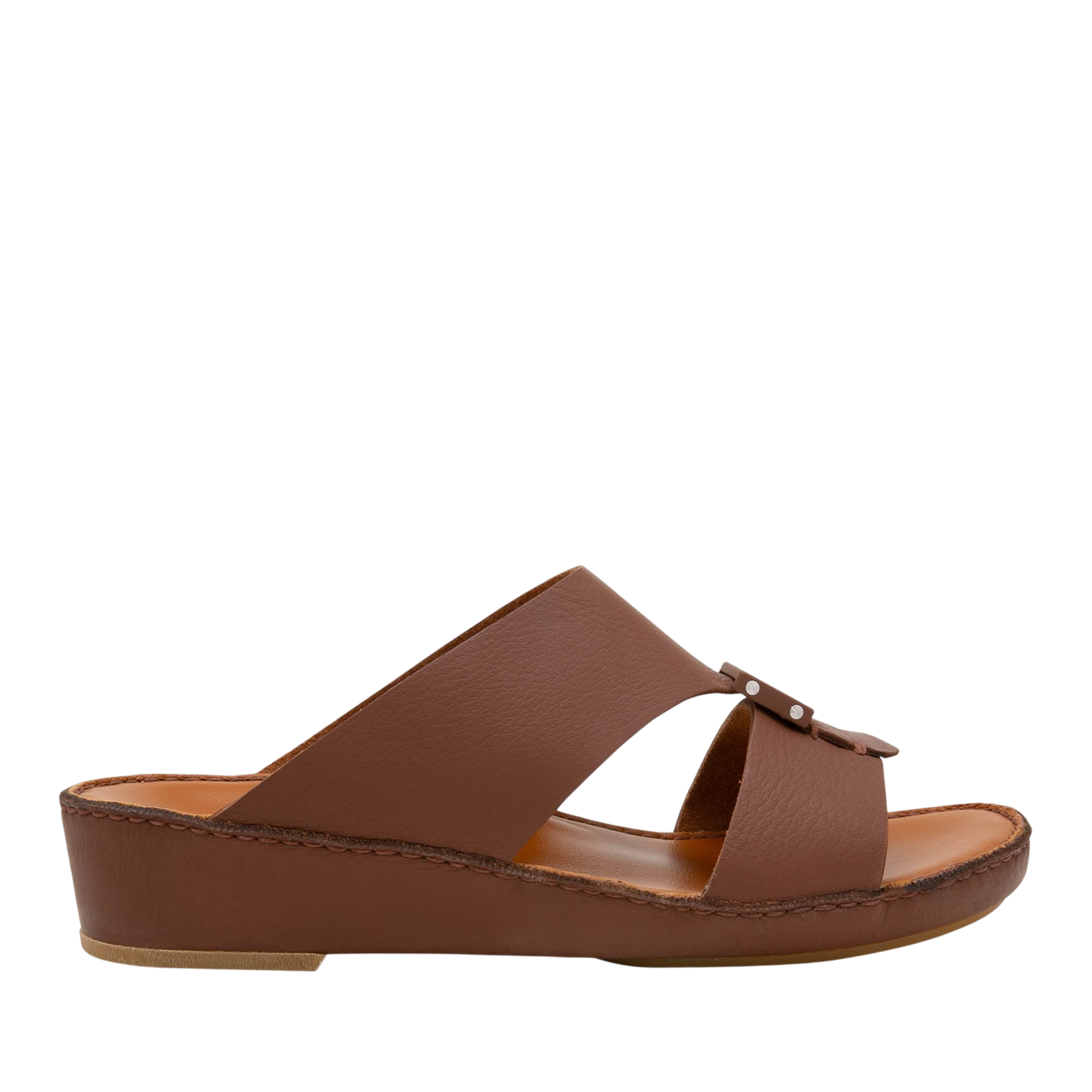 Brown comfortable designer slides from Private Collection with cushioned sole and open toe design
