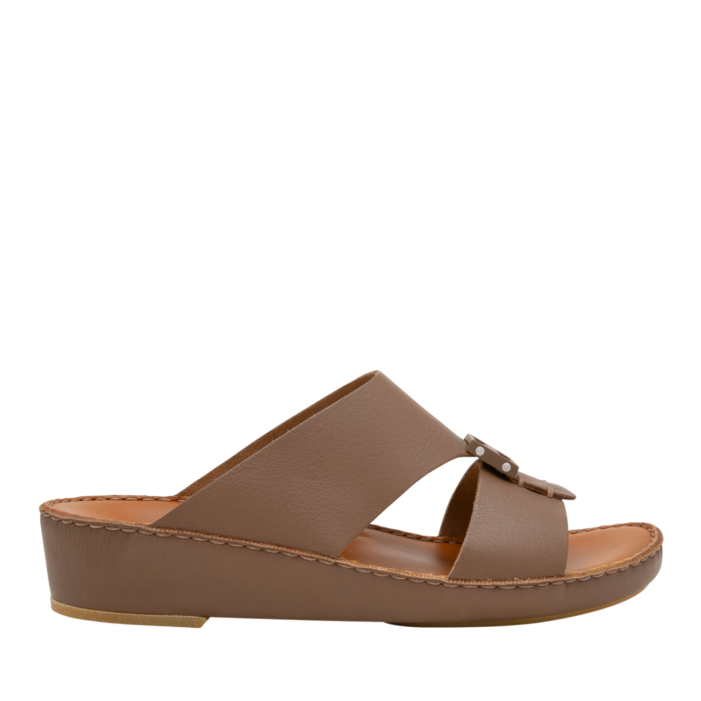 Brown comfortable designer slides from Private Collection with cushioned sole and open toe