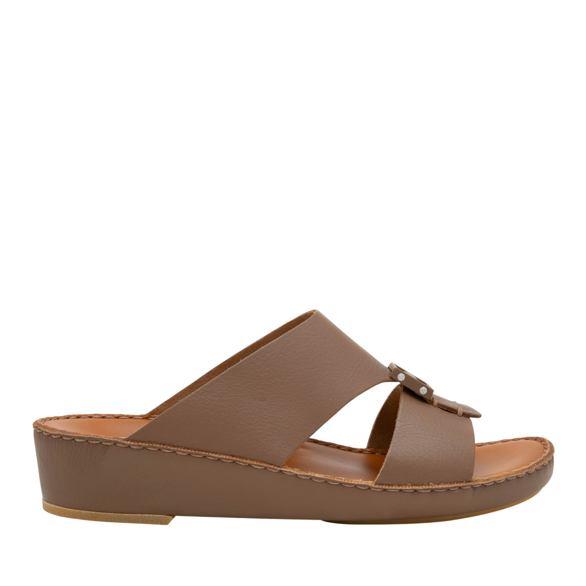 Brown comfortable designer slides from Private Collection with cushioned sole and open toe