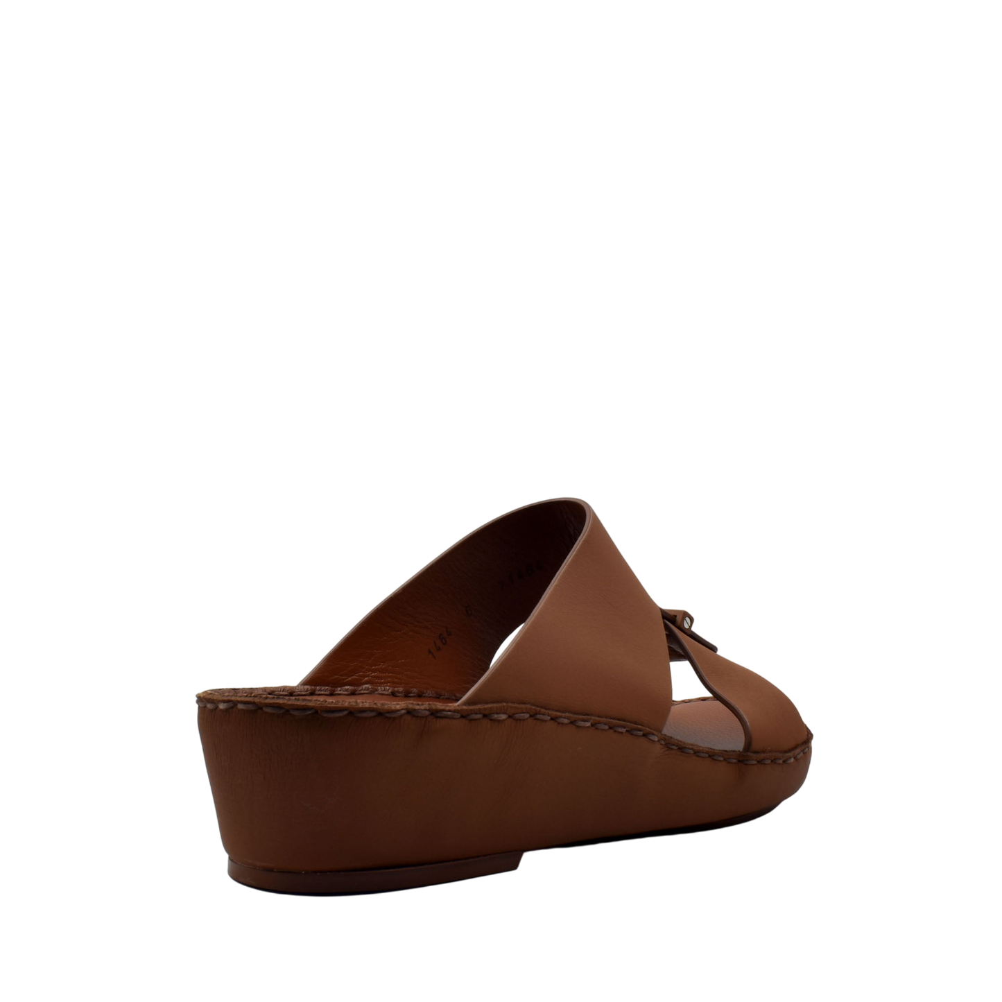 Brown wedge luxury comfort sandals with smooth leather and open toe design from Private Collection