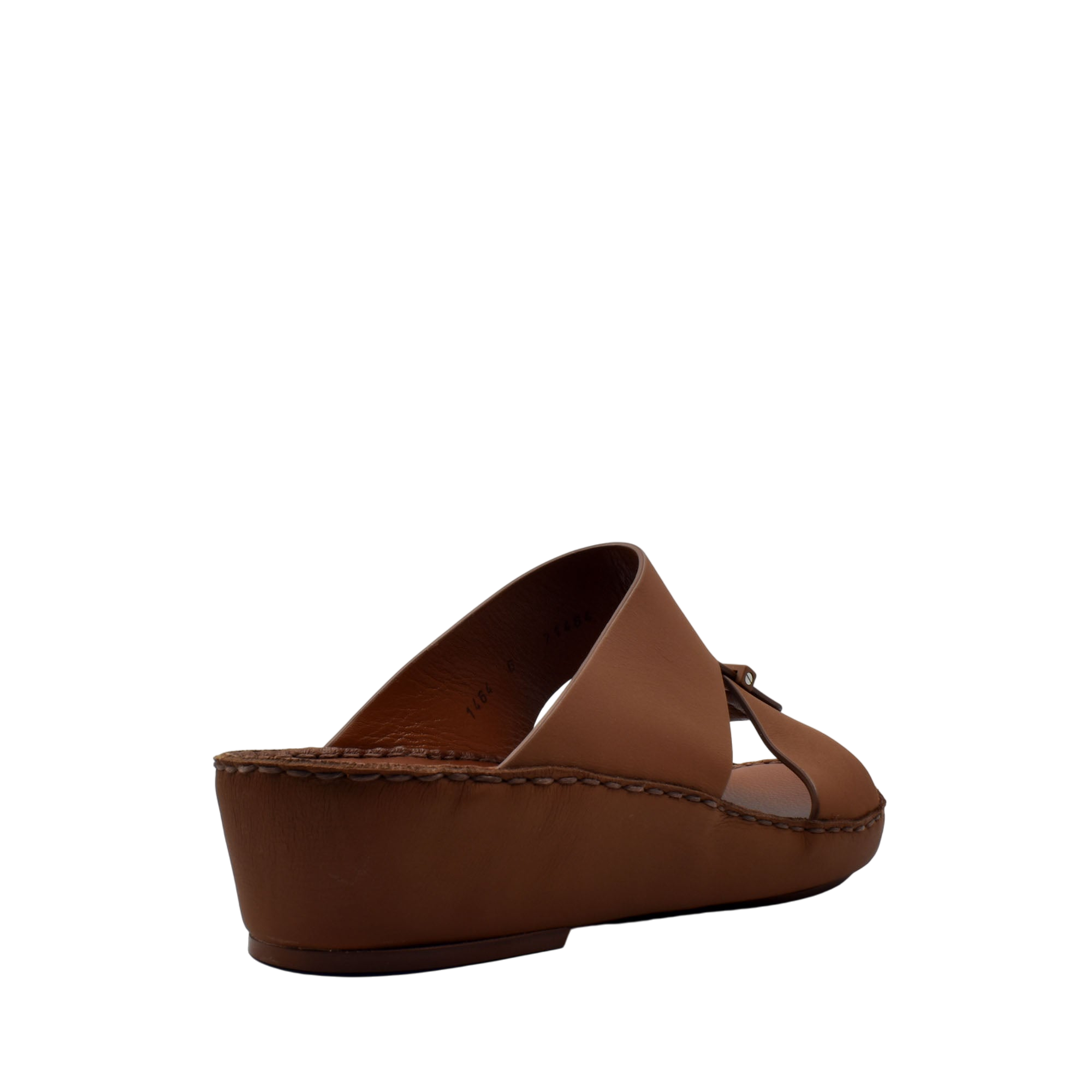 Brown wedge luxury comfort sandals with smooth leather and open toe design from Private Collection