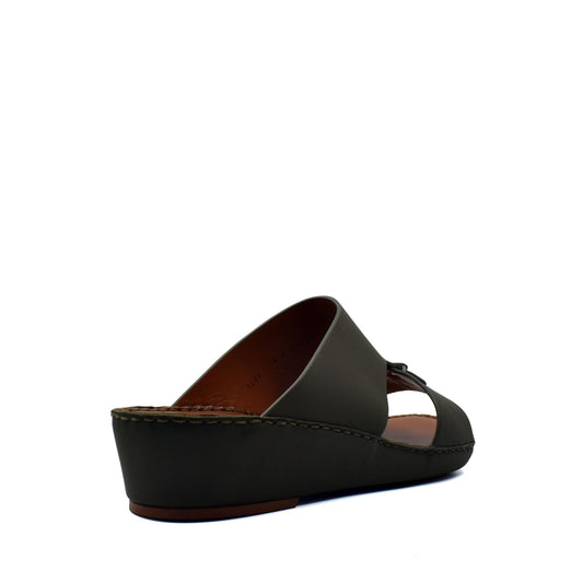 Private Collection luxury comfort sandals with black wedge sole and wide leather straps