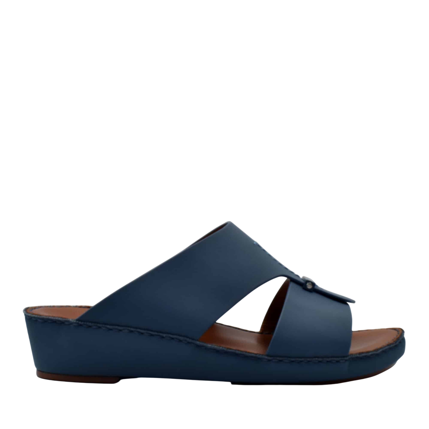 Private Collection navy blue luxury comfort sandals with cushioned sole and open toe design