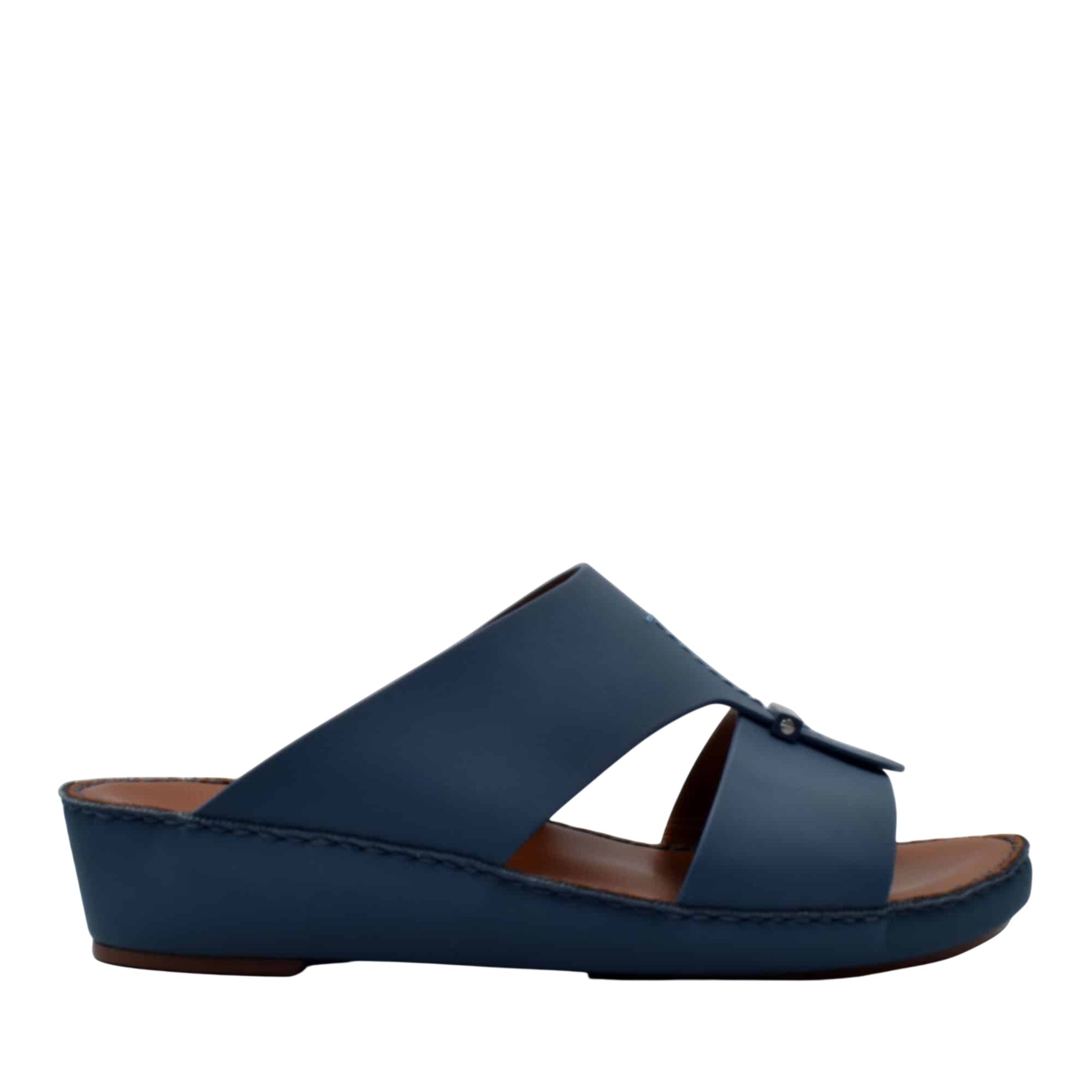 Private Collection navy blue luxury comfort sandals with cushioned sole and open toe design