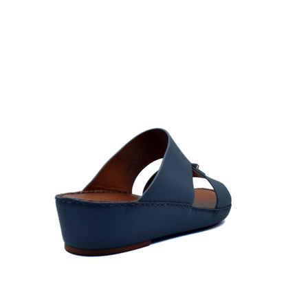 Blue women luxury comfort sandals with cushioned sole and open toe design
