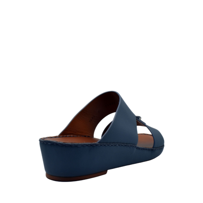 Blue women luxury comfort sandals with cushioned sole and open toe design