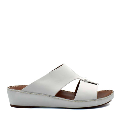 Private Collection white luxury comfort sandals with cushioned sole and open toe design