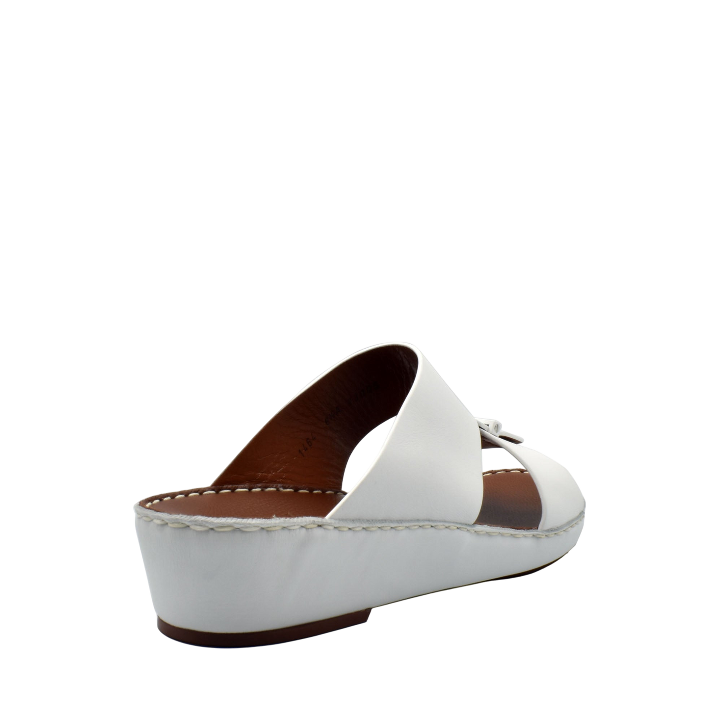 Private Collection white luxury comfort sandals with wedge heel and crossover straps