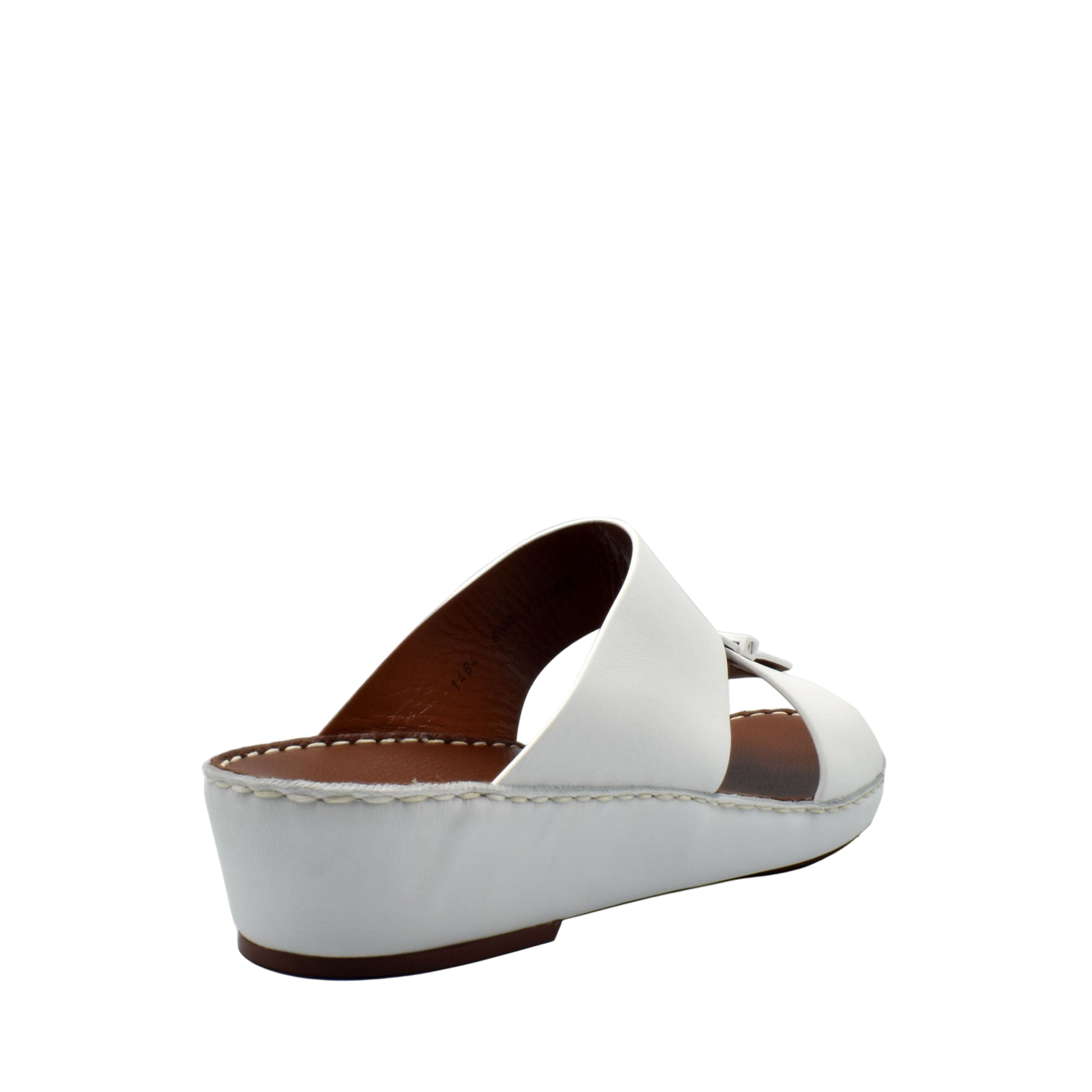 Private Collection white luxury comfort sandals with wedge heel and crossover straps