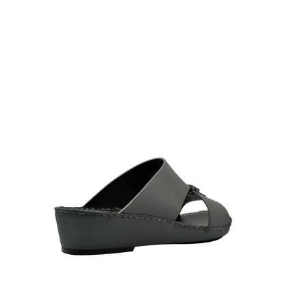 Black wedge slides from Private Collection featuring comfortable sole Esagono Gomato shoes