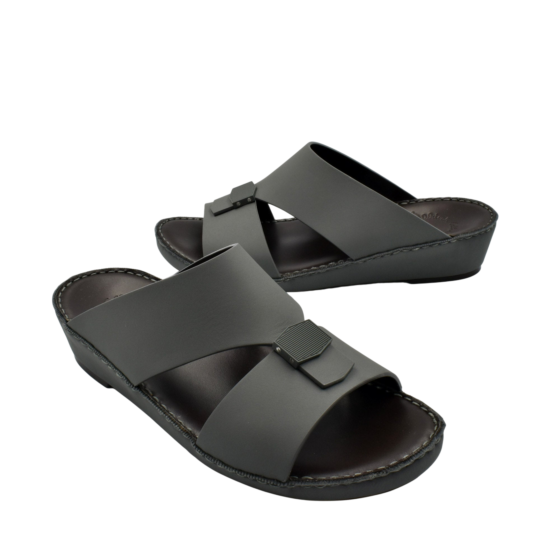 Black Esagono Gomato shoes from Private Collection with cross straps and cushioned sole
