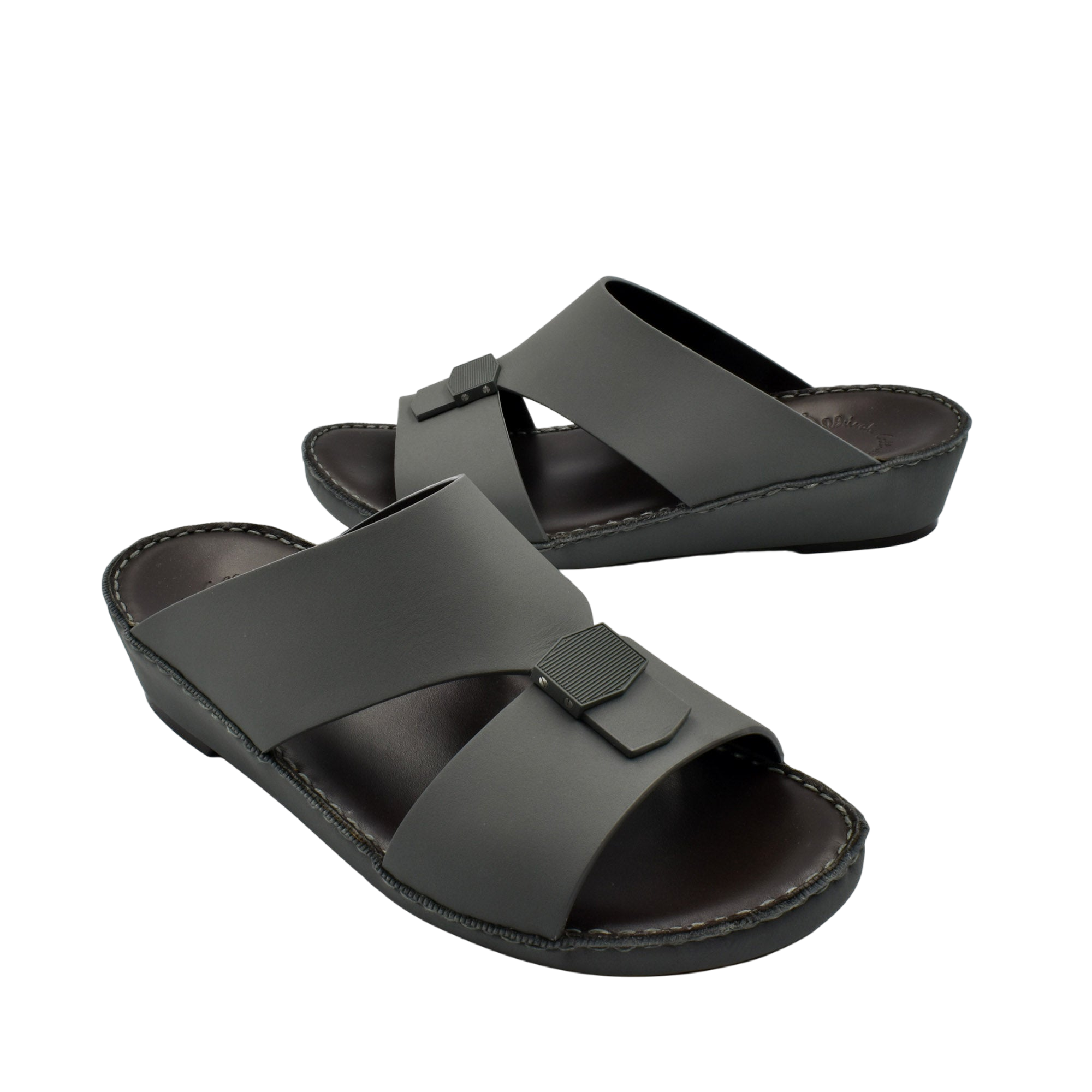 Black Esagono Gomato shoes from Private Collection with cross straps and cushioned sole