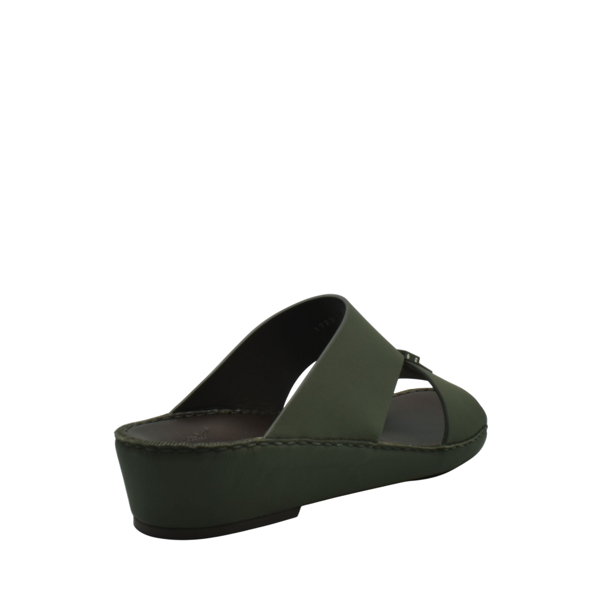 Green wedge sandal from Private Collection featuring Esagono Gomato shoes design with open toe
