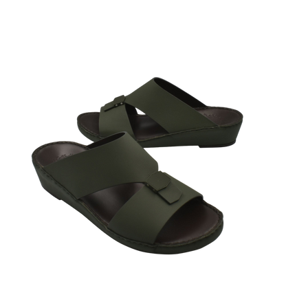 Private Collection dark green Esagono Gomato shoes with open toe and adjustable straps